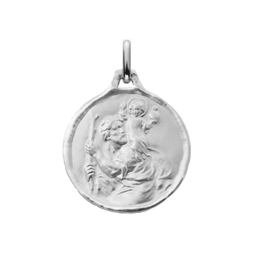 Médaille Augis Saint Christophe en or blanc