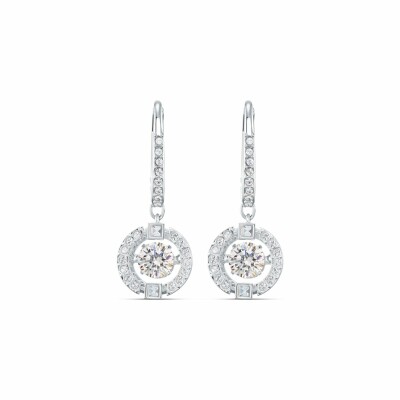 Boucles d'oreilles Swarovski Sparkling Dance en métal rhodié et cristaux Swarovski