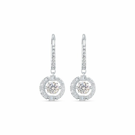 Boucles d'oreilles Swarovski Sparkling Dance en métal rhodié et cristaux Swarovski