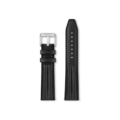 Bracelet montre Rochet Rialto en cuir noir - 20mm