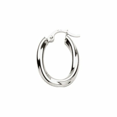 Boucles d'oreilles créoles ovales en or blanc