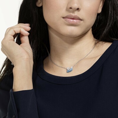 Pendentif Swarovski Iconic Swan en métal rhodié et cristaux Swarovski