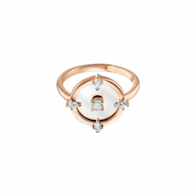 Bague Swarovski North en métal doré rose et cristaux Swarovski