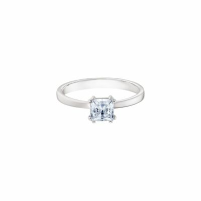 Bague Swarovski Attract avec motif en métal rhodié et cristaux Swarovski, taille 50