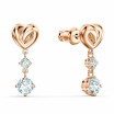 Boucles d'oreilles Swarovski Lifelong Heart en métal doré rose et cristaux Swarovski