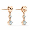 Boucles d'oreilles Swarovski Lifelong Heart en métal doré rose et cristaux Swarovski