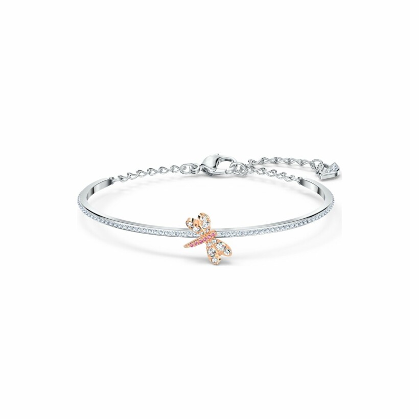 Bracelet Eternal Flower en métal et cristaux Swarovski roses et blancs