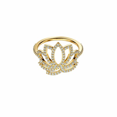 Bague Swarovski Swa Symbol en métal doré et cristaux Swarovski, taille 55