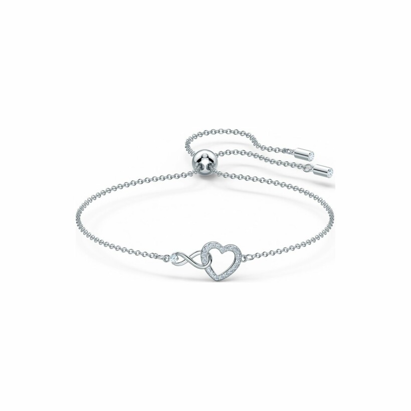 Bracelet Swarovski Infinity Heart en métal rhodié et cristaux Swarovski