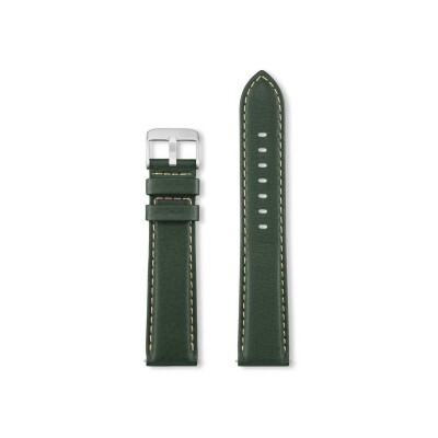 Bracelet montre Rochet Aviator en cuir mat vert lotus - 20mm