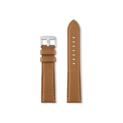Bracelet montre Rochet Aviator en cuir mat miel - 18mm
