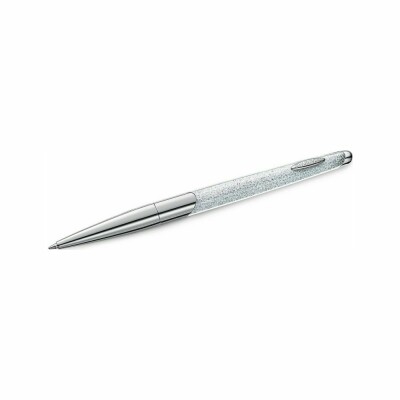 Stylo à bille Swarovski Crystalline Nova blanc en métal chromé