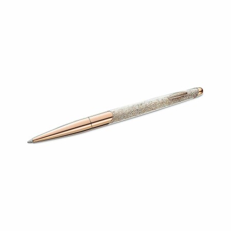 Stylo à bille Swarovski Crystalline Nova blanc en métal chromé