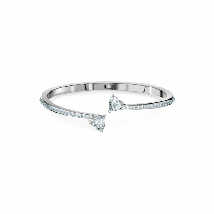 Bracelet jonc Swarovski Attract Soul Heart en métal rhodié et cristaux Swarovski, taille S