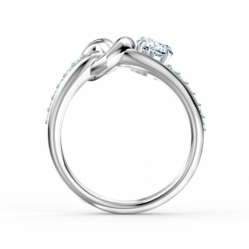 Bague Swarovski Lifelong Heart en métal rhodié et cristaux Swarovski, taille 52