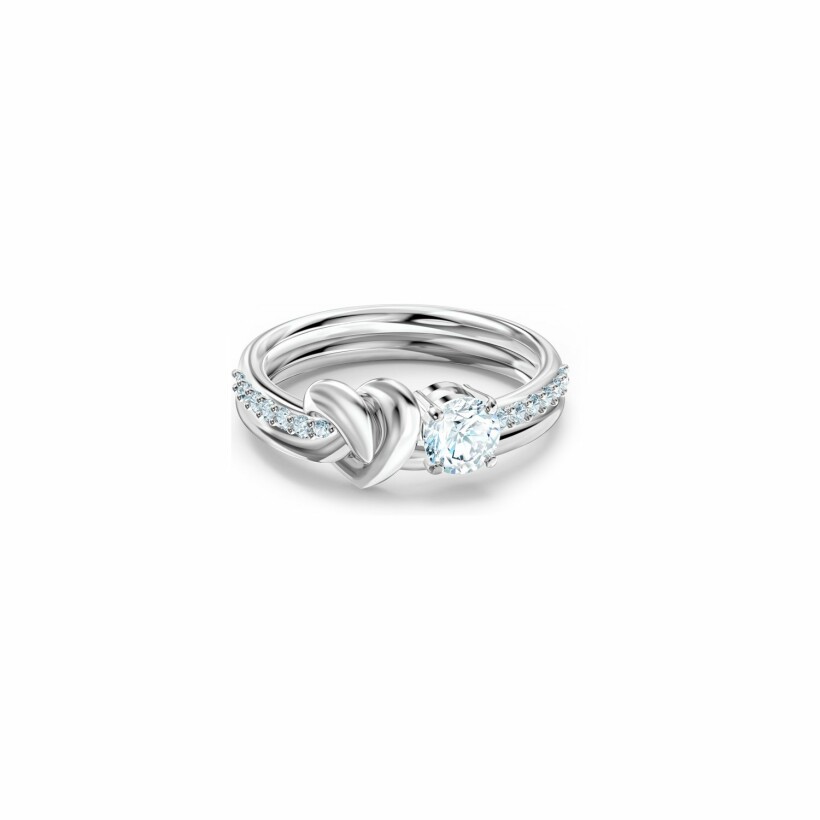 Bague Swarovski Lifelong Heart en métal rhodié et cristaux Swarovski, taille 52