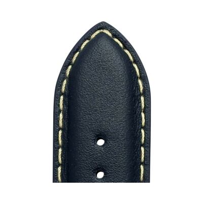 Bracelet montre Rochet Abyss en cuir déperlant mat marine - 20mm