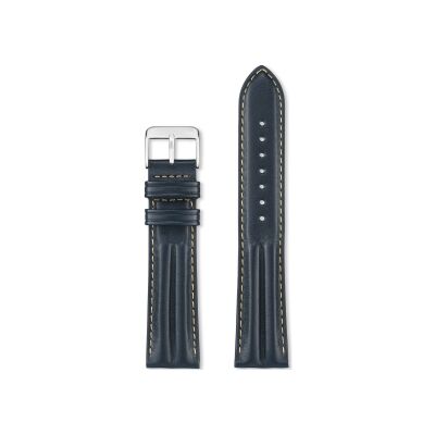 Bracelet montre Rochet Abyss en cuir déperlant mat marine - 20mm