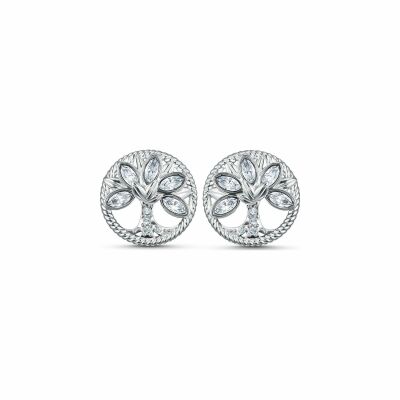 Boucles d'oreilles Swarovski Swa Symbol en métal rhodié et cristaux Swarovski