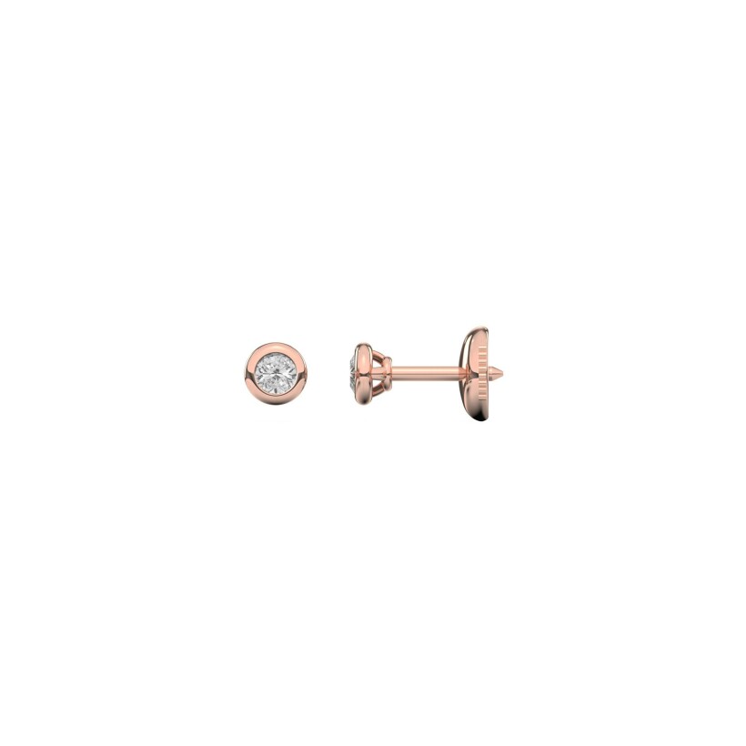 Boucles d'oreilles Bulles en or rose et diamants