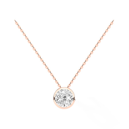 Rose gold and diamond solitaire pendant