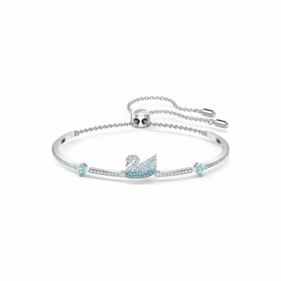 Bracelet Swarovski Iconic Swan en métal rhodié et cristaux Swarovski