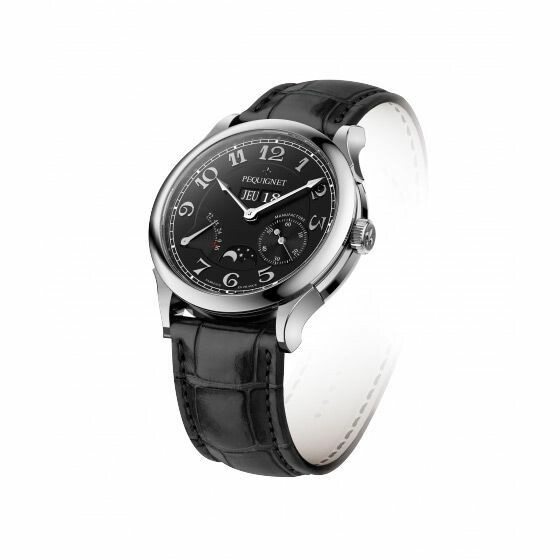 Pequignet Paris Royal Steel black dial watch