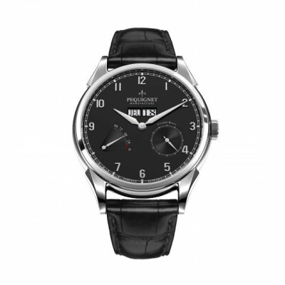 Montre Pequignet Royale Grand Sport Acier cadran noir