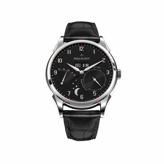 Pequignet Royale Grand Sport Steel black dial watch