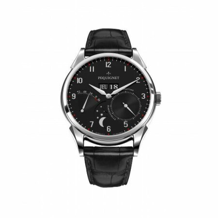 Montre Pequignet Royale Grand Sport Acier cadran noir