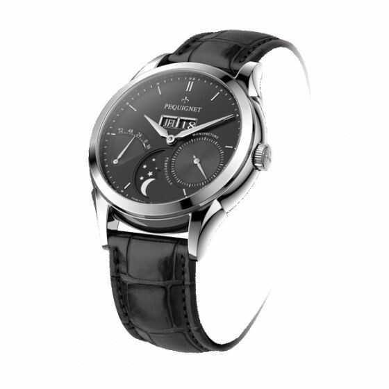 Pequignet Rue Royale Steel black dial watch