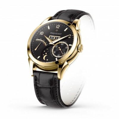 Montre Pequignet Rue Royale Or jaune cadran noir