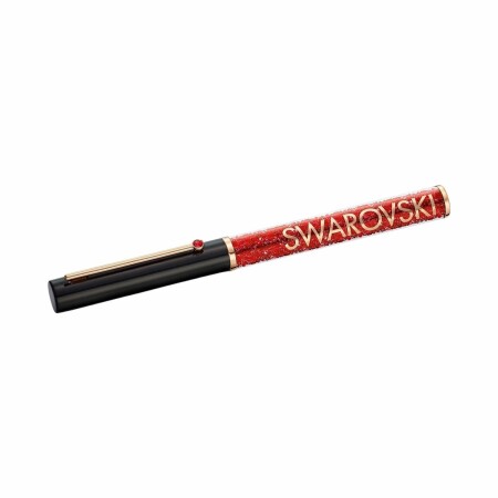 Stylo à bille Swarovski Crystalline Gloss Noir et Rouge métal doré rose