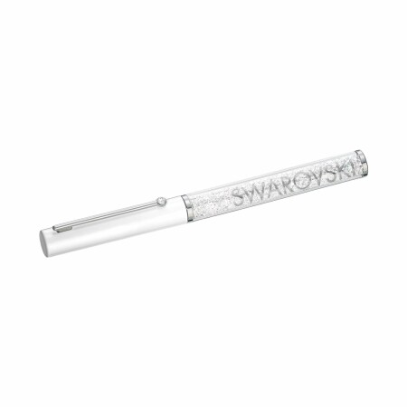 Stylo à bille Swarovski Crystalline Gloss Blanc métal chromé