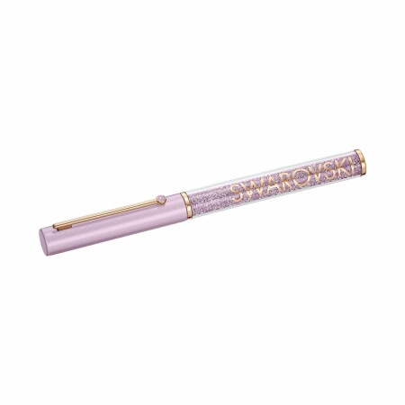 Stylo à bille Swarovski Crystalline Gloss Violet métal doré rose