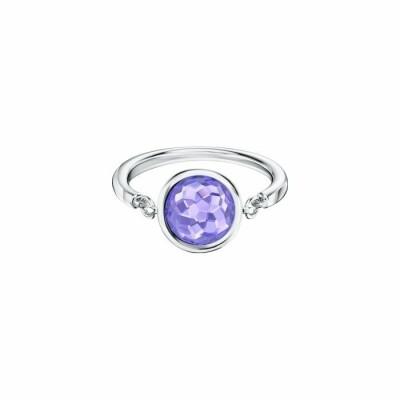 Bague Swarovski Tahlia violet en métal rhodié et cristaux Swarovski, taille 52