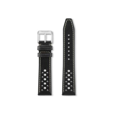 Bracelet montre Rochet Monza en cuir pull-up ibiza noir - 20mm
