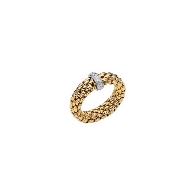 FOPE VENDÔME Flex'it ring in yellow gold with diamonds, size L