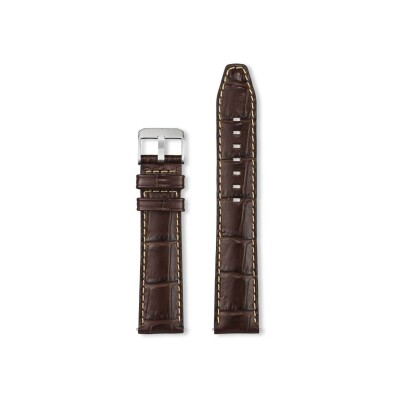 Bracelet montre Rochet Indiana en cuir grain alligator mat vison - 22mm