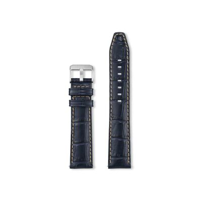 Bracelet montre Rochet Indiana en cuir grain alligator mat marine - 24mm