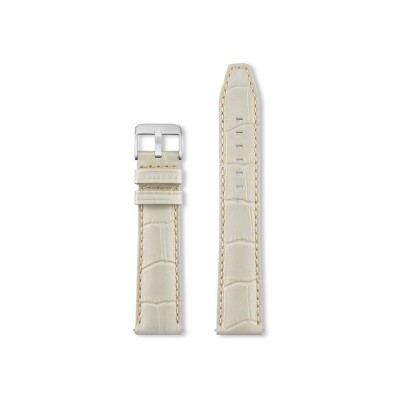 Bracelet montre Rochet Indiana en cuir grain alligator mat beige - 20mm