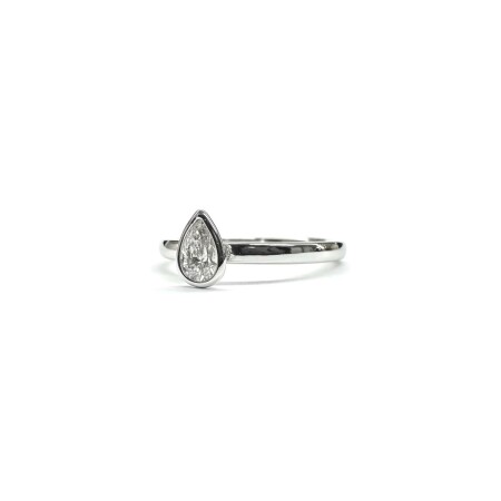 Solitaire Isabelle Barrier en or blanc et diamant de 0.25ct, taille 52