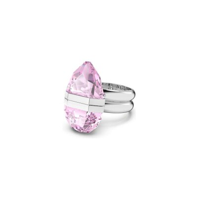 Bague Swarovski Lucent en métal rhodié et cristaux