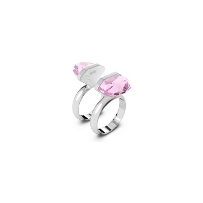 Bague Swarovski Lucent en métal rhodié et cristaux