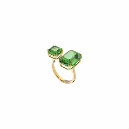 Bague Swarovski Cocktail Millenia vert en métal doré et cristaux Swarovski, taille 55