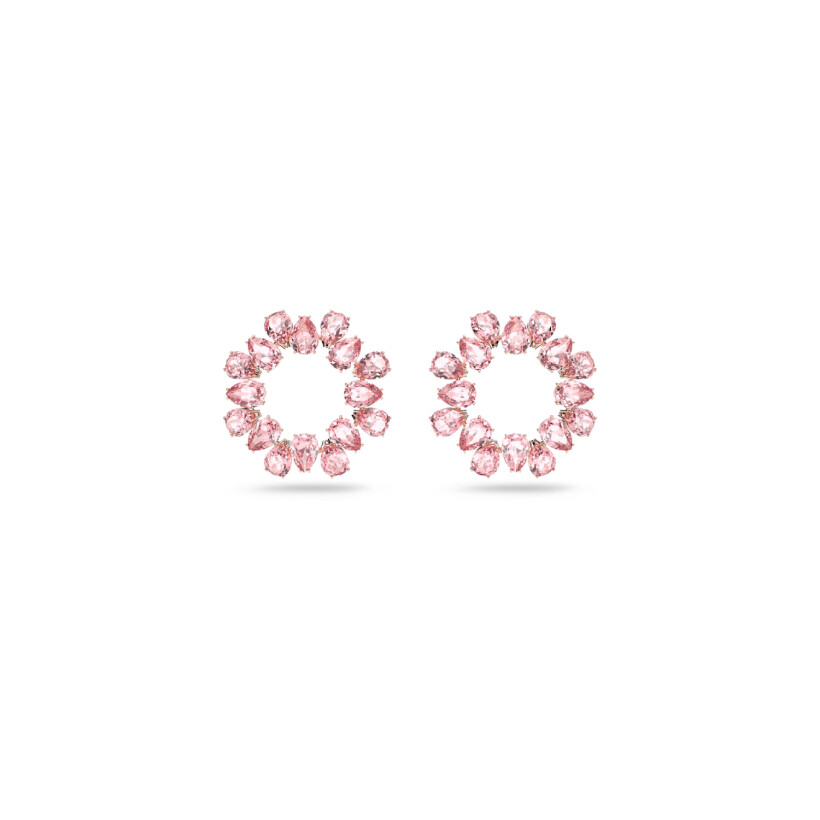 Boucles d'oreilles Swarovski Millenia en métal doré rose et cristaux Swarovski