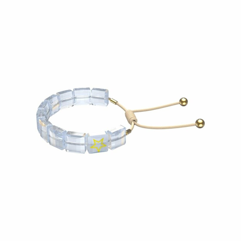Bracelet Swarovski Collection II Letra Etoile, blanc en métal doré et cristaux Swarovski