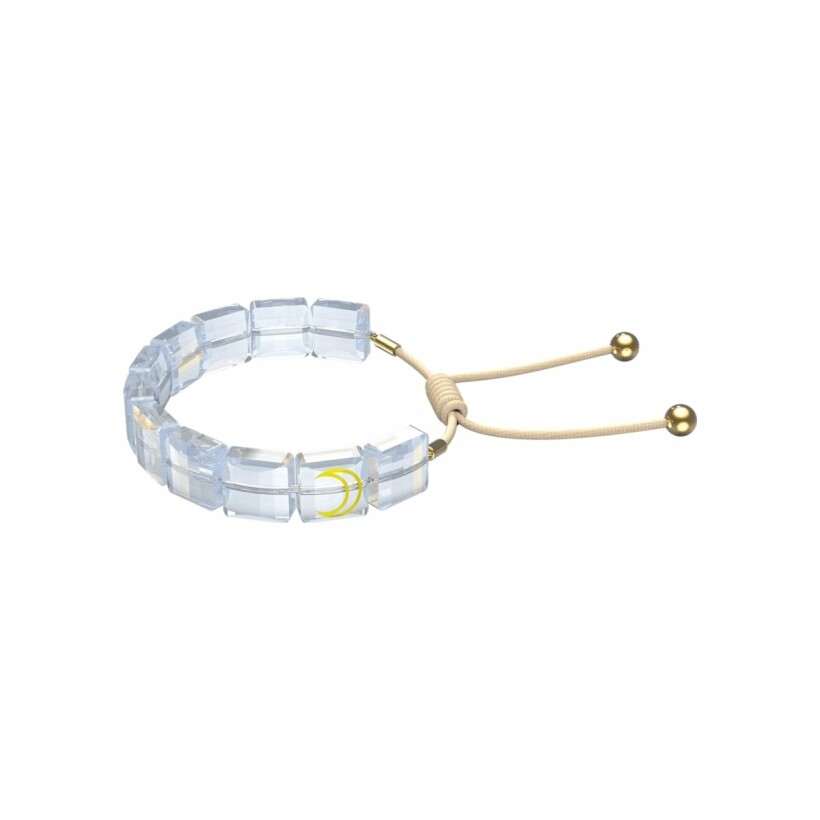Bracelet Swarovski Collection II Letra Lune, blanc en métal doré et cristaux Swarovski