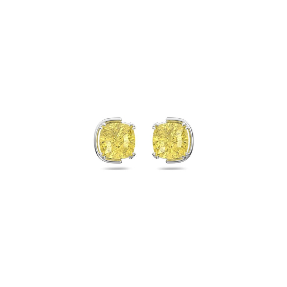 Clous d'oreilles Swarovski Harmonia en métal rhodié et cristaux