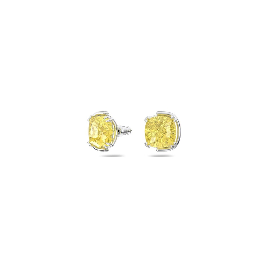 Clous d'oreilles Swarovski Harmonia en métal rhodié et cristaux